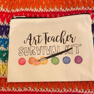 Art Teacher Survival Kit pouch/travel bag art educator gift cosmetic bag painter